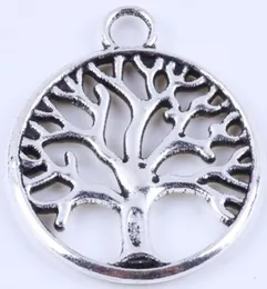 400PCLOlot Antique Bronze Round Life Tree Charm DIY Zakka Retro Jewelry Akcesoria Metalowa wisiorek 4888W19609089278343