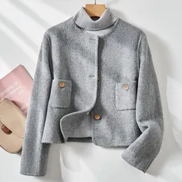 Women's Jackets Fashion Women Winter Warm Real Woolen Coat Solid Jacket Stylish Abrigo Mujer Manteau Femme