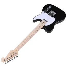 Cables Black Color TL Electric Guitar 39 Inch Full Solid Basswood Body 6 Strings Guitar High Gloss Finish Wood Guitar 22 FRETS
