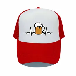 بيرة نبضات نبضات المطبوعة كاب Snapback Pint وزجاجات على محبي بيرة Heartbeat Trucker Hat شرب الكحول الحفلات شمس القبعات YP053