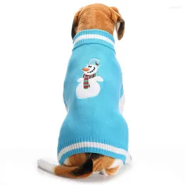 Abbigliamento per cani Blue Snowman Christmas Knit Pet Cat Gat Gat Jumper Pullover Vestiti grandi per animali Cani CHIHUAHUA Abbigliamento