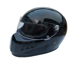 Motocykl pełny kask krążownika Hełm z włókna szklanego z tarczą dla vintage Cafe Racer Casco Retro Bike Helmt Cool9422856