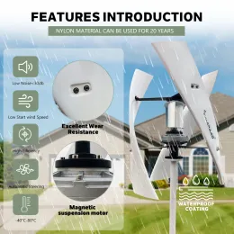 Neu verbessertes 3kW 24 V 48 V vertikaler Achse Maglev Low-Speed-Windkraftanlage mit freier Energie und niedrigem Rauschen für den Haushalt 220 V