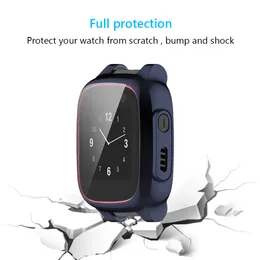 Fall Cover + Glass för Xplora X5 Spela Smart Watch Full Protector Durable Plating Hard Shell med HD -härdad glasfilm