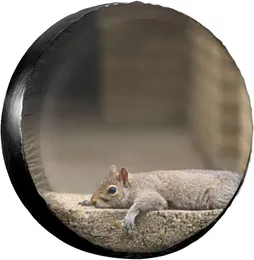 Eichhörnchen legt gerade Druckreizflächenabdeckung wasserdichte universelle Radabdeckung Staubdesteller Reifenradschutz 14 "15" 16 "17"