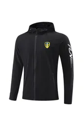 Leeds United FC Men039s Jackets Juniors Maglie con cerniera piena con cappuccio con cappuccio a vento sottile e traspirante per gli appassionati di calcio nel 7734774