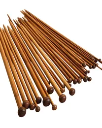 36PCSSET 25cm Bamboo Crochet Hook único A agulhas de tricô de malha pontiaguda