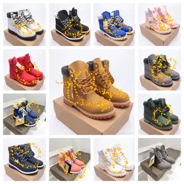 Tims Designer timbers Martin Boots Cowboy Yellow Blue Black Pink Hiking Water Booties Men Women Winter Shoes Platform Heels Ankle Boot Timbers 373