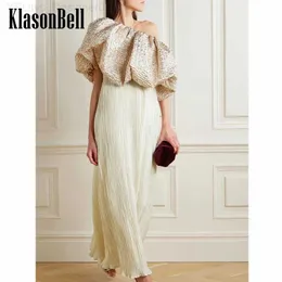 Urban Sexy Dresses 3.13 KlasonBell 2024 New Fashion Design A - Various Wearable Blister Crepe Tops or Pleated Long Party Dress Set for Women C240411