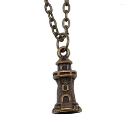 Pendant Necklaces 1pcs Watchtower Lighthouse Chain For Men Phone Supplies Jewelry Length 43 5cm