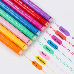 Podkreśl kluczowe punkty bez poślizgu Assorted Colours Curve Curve Line Linia Brefler Pen Malowanie