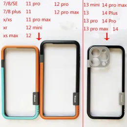 Caixa de pára -choques para iPhone 15 14 13 12 mini 11 Pro máximo 7 8 mais x S xs max xr cor de cor de pára -choques macio tpu + pc capa de capa de capa