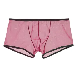 Transparente Boxer für Männer durch männliche Unterhosen sexy Taillenhöfen Dessous -Hinweise durch