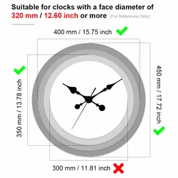 MCDFL Classic Wall Clock Hände Aluminium Große Nadel Trigger Bewegung Pendulum Spulenquarz -Uhrwerk mit Zeiger zum Aufhängen 3D