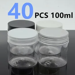 Förvaringsflaskor 40 st 100 ml klar plast kosmetisk grädde lotion burk med packning fyllande reseflask tom liten kapacitet underpackning