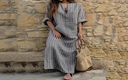 Abbigliamento etnico kaftan marocchino mediorientale abaya musulmano arabo islamico dubai indonesia abito elegante a strisce Robe7590717