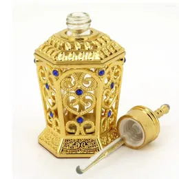 Storage Bottles Luxury Metal Decoration Gift Arabian Style Mini Antique Dropper Essential Oils Bottle Perfume Refillable