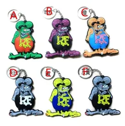 20pcslot RF Ratfink Rat Fink Mouse PVC Plastic Keychains Keychain for Men Whole3179702