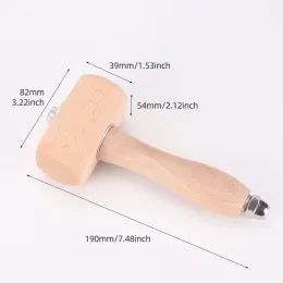 QJH Leather DIY Beech Round Hammer T Hammer Hardwood Wood Carving Leather Carving Hammer Log Hole Punching Printing Hammer