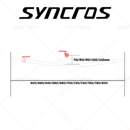 Syncros-Manillar Integrado de Fibra de Carbono Fraser IC SL, 17 °, 70/80/90 мм DE Londitud, Abrazadera de 28,6 мм