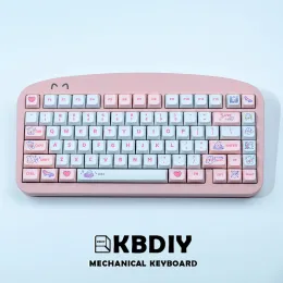 アクセサリKBDIY 129キーPBTかわいい蒸気ウサギピンクキーキャップ機のためのキーボードカスタムカスタムMXスイッチSyesub XDAプロファイルキーキャップ