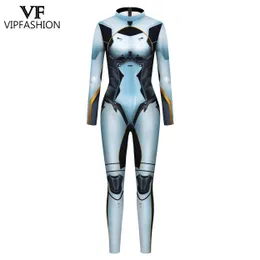 VIP Fashion Women Sexy Slim Jumpsuit Cosplay Costumes for Halloween Punk Robot Punk Mechanical Warrior Zentai Bodysuit