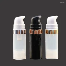 저장 병 500pcs 빈 10ml 에어리스 펌프 로션은 금 링 포장 튜브를 가진 화장품을위한 투명 플라스틱 진공 병 투명 플라스틱 진공 병
