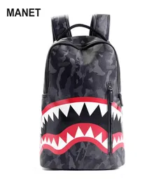 PU Shark Designer Bag 156 -calowy Luksusowy plecak dla mężczyzn Sen Ramiona Sężczyzny Travle Mochilas Mochilas Escolar8585897