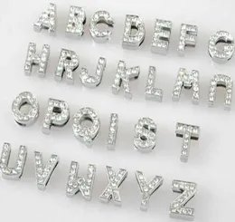 Whole 10mm 130pcslot AZ Rhinestones completos letras deslizantes Acessórios de charme do alfabeto DIY ajuste para Keychains de colarinho de estimação de 10 mm3873197