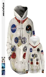 Aile Eşleşen Kıyafetler 3D Armstrong Uzay Süit Çocuk Baba Mom Hoodies Sweatshirt Tişörtleri Sıradan Astronot Uzay Takımları Y2007132041212