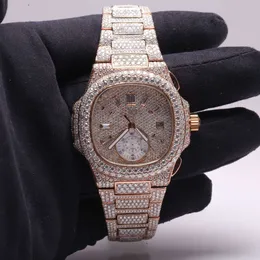 Luxury Looking Fullt Watch Iced For Men Woman Woman Top CraftSmanship Unikt och dyra Mosang Diamond Watchs For Hip Hop Industrial Luxurious 43407