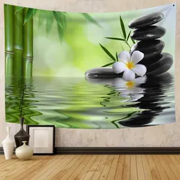 Dla plakatów ogrodowych gobelin na zewnątrz zielonej sceny prawdziwej strzału roślina Tobestry Lake Waterfall Naturalne scenerie Aesthetic Room Decor Decoration R0411