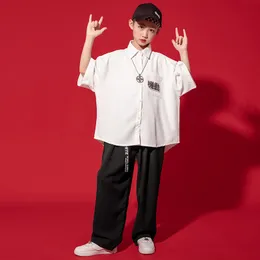 Kid kpop hip hop abbigliamento camicia oversize top a manica corta pantaloni sciolti sciolti per ragazza jazz da ballo jazz abiti da ballo jazz