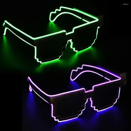 Parti Dekorasyonu Cadılar Bayramı Noel Doğum Günü Mozaik Led Gözlük Kablosuz Neon Gece Kulübleri Rave Shades