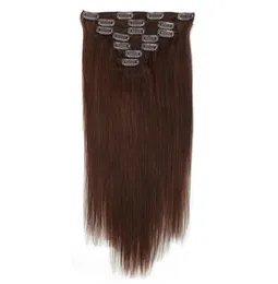 Clip extra spessa nelle estensioni dei capelli umani Dritti setosi 8A100 Estensioni di capelli umani 2 1620 pollici di capelli brasiliani preferenziale p8545332