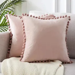Travesseiro de cor sólida com coragem de veludo copa de sofá de estilo nórdico de estilo nórdico para sala de estar Decoração de casa quadrada
