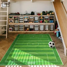 Campo da calcio tappeto soffice soggiorno tappeto peluche per bambini camera da letto tappetino panoramica coppa del mondo morbida materassino per bambini