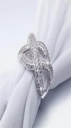 Anello di Infinity Fashion Vecalon 925 Sterling Silver Diamond CZ Impegno per matrimoni a fedi per le Finger Jewelry MENI5617573