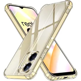 Clear Case för Realme C33 2023 C55 C35 C31 Tjock stötsäker mjuk silikontelefonskydd för Realme C55 C33 C30 C30S Realme 10 9 4G