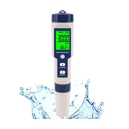 Tester salato con piscina, misuratore di salinità digitale, alta precisione 5 in 1 tester di salinità per acqua salata, kit di prova impermeabile IP67