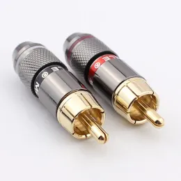 Коннекторы 16pcs Magic Sound Gold RCA Lotus Plugck, цветовая отливка AV усилитель аудио и видео разъемы коаксиальный аудио -терминал