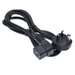 Högervinkel C19 till UK BS1363 Plug Power Cable för server/PDU, ansluten till C20 AC Power Cable Type-G Adapter L-formad blykabel