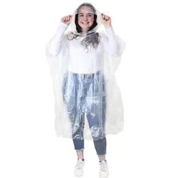6pcs capa de chuva descartável para homens e mulheres espessadas casaco de chuva à prova d'água viagens ao ar livre de uma peça Poncho Rainwear