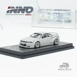 Inno 1 64 Skyline GT-R R33 Pandem Roket Tavşanı Gri Diecast Model Araba 240402