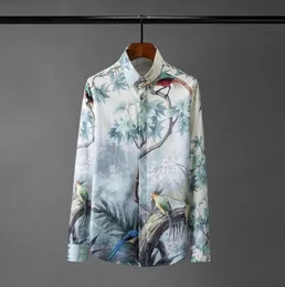 Minglu Mens قمصان فاخرة رقمية جميعها مطبوعة طالبة الحزب القمصان اللباس بالإضافة إلى حجم 4xl الموضة النحيفة Man9554719