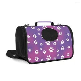 Cat Carriers Purple Dog Paws Shoulder Bag For Cats Breathable Carrier Dogs Eco-Friendly Backpack Custom Printint Pet