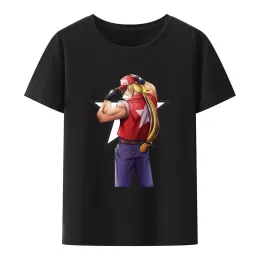 日本ゲームキングオブファイターズグラフィックキャラクターポスターTシャツショートスターヒップスターティーカミゼタスTシャツストリートウェアハラジュクティー