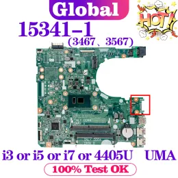 Moderkort Kefu 153411 Mainboard för Dell Inspiron 15 3467 3567 Laptop Motherboard 4405U i3 i5 i7 7th Gen Uma DDR4