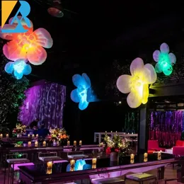 Eventi luci a LED decorative appeso fiore gonfiabile gigante per stage del partito