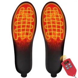 Carpets Double Red Heated Insole For Women Men USB Rechargeable With Accurate Temperature Remote Control Wireless Thermal Insoles